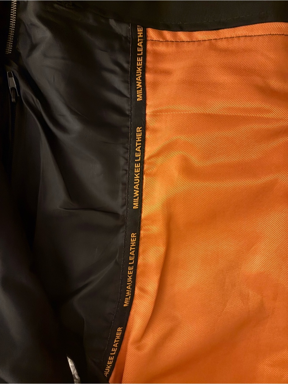 Black Studded Leather Vest with Orange Lining - Women's - Picture 9 of 11
